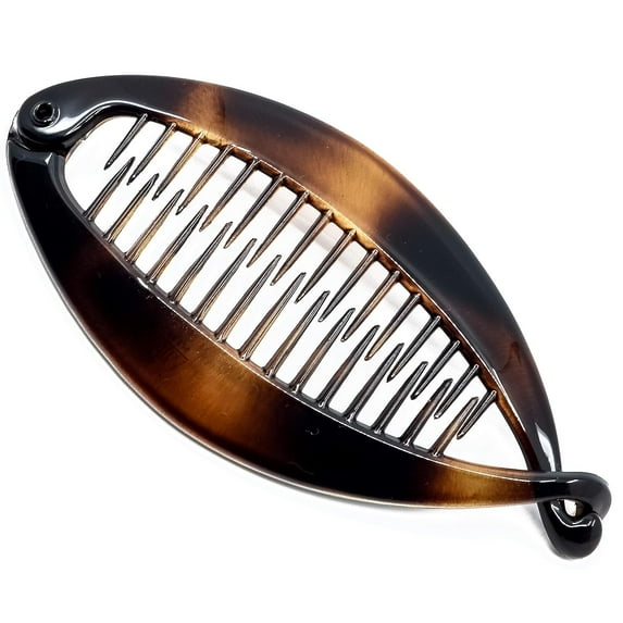 Camila Paris CP4 French Large Banana Clip Hair Comb, Flexible Banana Clips Hair for Thick Hair Ponytail Holder Interlocking Banana Hair Clips Styling Classic Hair Banana Clips for Women Made in France