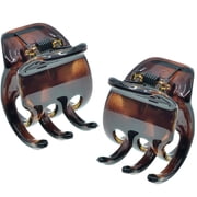 Camila Paris NV123 French Hair Clip for Women, Small Set of 2 Tortoise Girls Hair Claw Clips Jaw. Fashion Durable Styling Hair Accessories for Women, Strong Hold No Slip Grip, Made in France