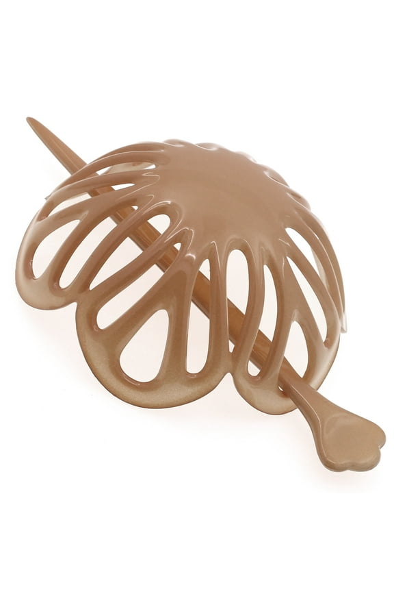 Paris NV149 French Hair Bun Clip Maker Cover Cap Holder, Tortoise Shell, Round Dome Bun Hair Clip for Women Hair Updo, Styling Hair Bun Accessories for Women, No Slip Durable, Made in France