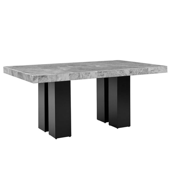 Camila Rectangle Gray Marble Top Dining Table
