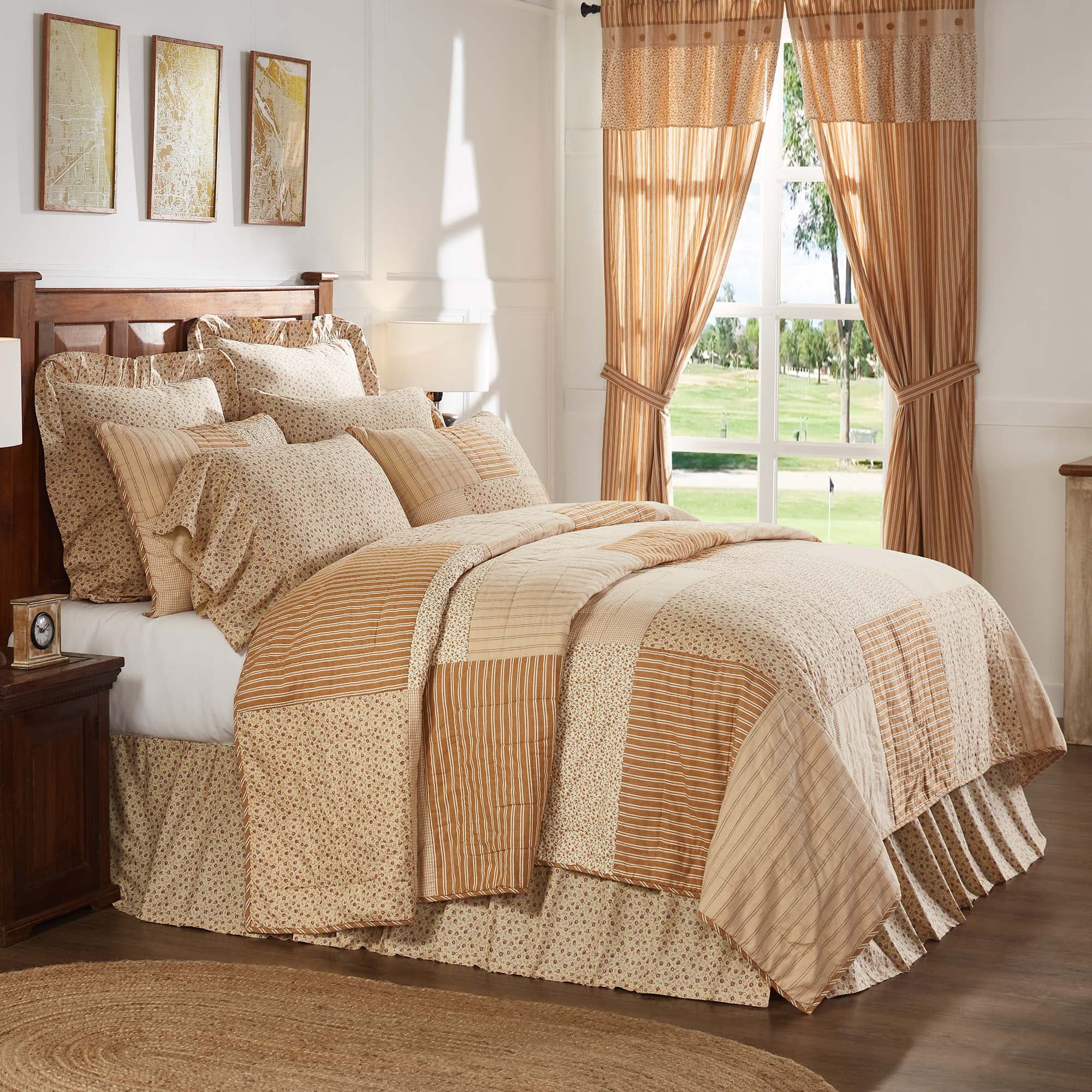 VHC Brands Farmhouse / Country Cotton Twill Patchwork Quilt