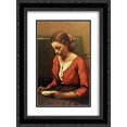 thumbnail image 1 of Camille Corot 2x Matted 20x24 Black Ornate Framed Art Print 'Girl Reading', 1 of 2
