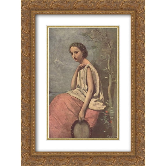 Camille Corot 2x Matted 20x24 Gold Ornate Framed Art Print 'La Zingara'