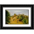 thumbnail image 1 of Camille Corot 2x Matted 24x18 Black Ornate Framed Art Print 'The goat herd of Genzano', 1 of 2