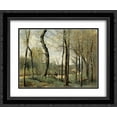 thumbnail image 1 of Camille Corot 2x Matted 24x20 Black Ornate Framed Art Print 'First Leaves, near Nantes', 1 of 2