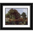 thumbnail image 1 of Camille Corot 2x Matted 24x20 Black Ornate Framed Art Print 'Forest of Fontainebleau', 1 of 2