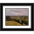 thumbnail image 1 of Camille Corot 2x Matted 24x20 Black Ornate Framed Art Print 'View of Saint Lo with the River Vire in the Foreground', 1 of 2