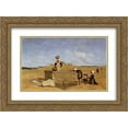 thumbnail image 1 of Camille Corot 2x Matted 24x20 Gold Ornate Framed Art Print 'Breton Women at the Well near Batz', 1 of 2