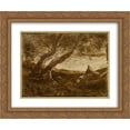 thumbnail image 1 of Camille Corot 2x Matted 24x20 Gold Ornate Framed Art Print 'The Dreamer', 1 of 2