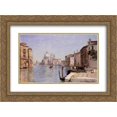 thumbnail image 1 of Camille Corot 2x Matted 24x20 Gold Ornate Framed Art Print 'Venice - View of Campo della Carita looking towards the Dome of the Salute', 1 of 2