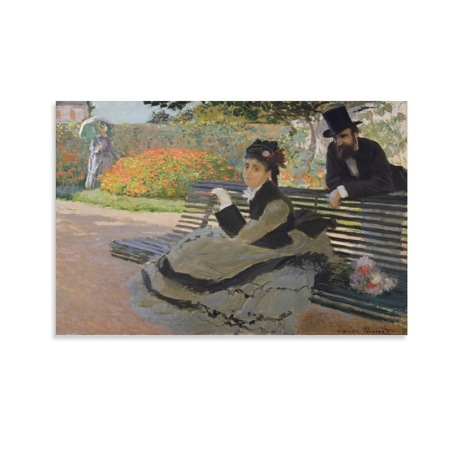 Camille Monet on A Garden Bench by Claude Monet Canvas Posters Print ...