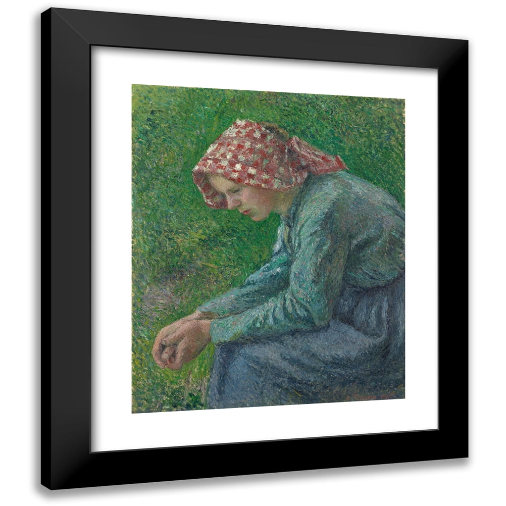 Camille Pissarro 15x18 Black Ornate Wood Framed Double Matted
