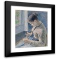 thumbnail image 1 of Camille Pissarro 12x14 Black Modern Framed Museum Art Print Titled - Young Peasant Having Her Coffee (1881), 1 of 5