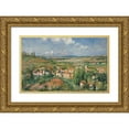 thumbnail image 1 of Camille Pissarro 14x10 Gold Ornate Wood Frame and Double Matted Museum Art Print Titled - The Hermitage in Summer, Pontoise (1877), 1 of 4