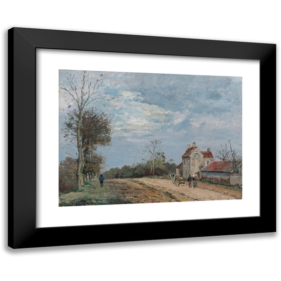 Camille Pissarro 14x11 Black Modern Framed Museum Art Print Titled - The House of Mr. Musy, Route De Marly, Louveciennes (circa 1872)