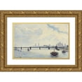 thumbnail image 1 of Camille Pissarro 14x11 Gold Ornate Wood Frame and Double Matted Museum Art Print Titled - Charing Cross Bridge, London (1890), 1 of 4