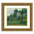 thumbnail image 1 of Camille Pissarro 14x12 Gold Ornate Wood Frame and Double Matted Museum Art Print Titled - The Rondest House and its Garden at the Hermitage, Pontoise (1878), 1 of 4