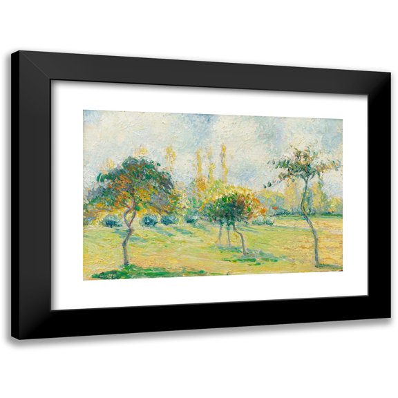 Camille Pissarro 18x13 Black Modern Framed Museum Art Print Titled - Apple Trees, Fall Effect
