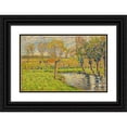 thumbnail image 1 of Camille Pissarro 18x13 Black Ornate Wood Framed Double Matted Museum Art Print Titled - Edges of the Epte in Eragny, 1 of 5