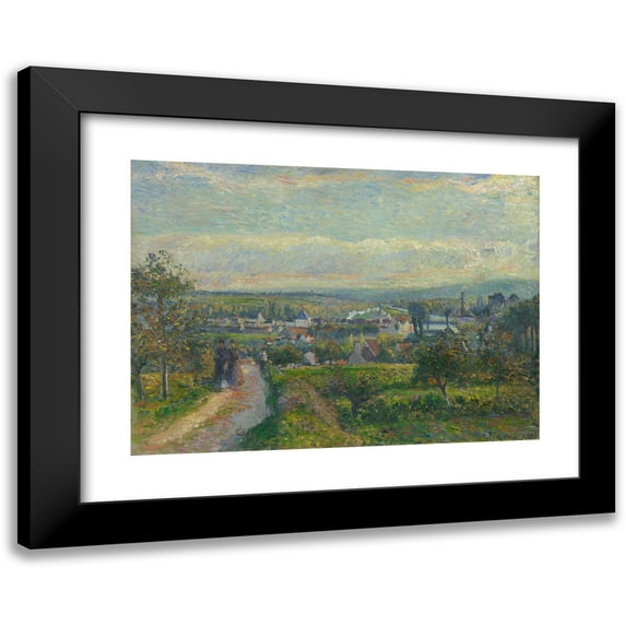 Camille Pissarro 18x14 Black Modern Framed Museum Art Print Titled - View of Saint-Ouen-L'Aumone (1876)