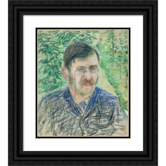 Camille Pissarro 20x23 Black Ornate Framed Double Matted Museum Art Print Titled: Portrait D’Alfred Isaacson (circa 1883)