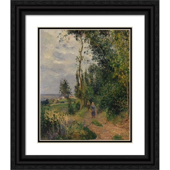 Camille Pissarro 20x24 Black Ornate Framed Double Matted Museum Art Print Titled: Cote Des Garatettes, Near Pontoise (1878)