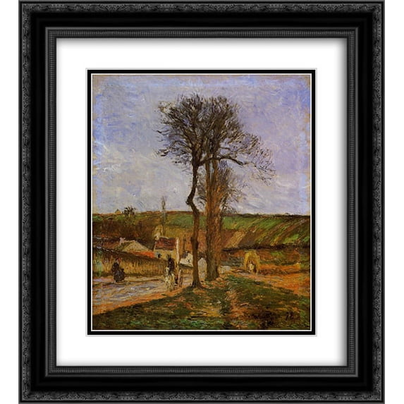 Camille Pissarro 2x Matted 20x24 Black Ornate Framed Art Print 'Near Pointoise'
