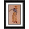 thumbnail image 1 of Camille Pissarro 2x Matted 20x24 Black Ornate Framed Art Print 'Peasant with a Pitchfork', 1 of 2