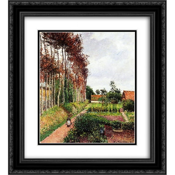 Camille Pissarro 2x Matted 20x24 Black Ornate Framed Art Print 'The Field by the Ango Inn, Varengeville'