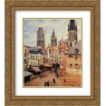 thumbnail image 1 of Camille Pissarro 2x Matted 20x24 Gold Ornate Framed Art Print 'Rue de l'epicerie at Rouen, on a Grey Morning', 1 of 2