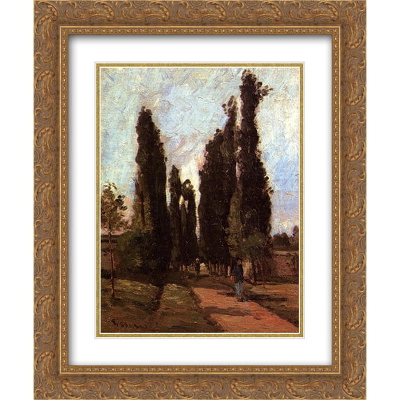 Camille Pissarro 2x Matted 20x24 Gold Ornate Framed Art Print 'The Road'