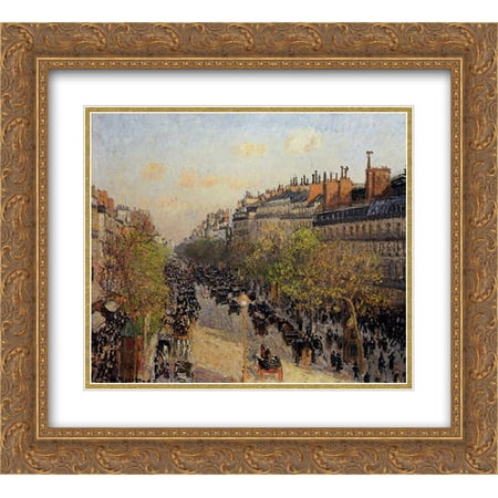 Camille Pissarro 2x Matted 22x20 Gold Ornate Framed Art Print 'Boulevard Montmartre, Sunset'