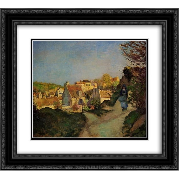 Camille Pissarro 2x Matted 24x20 Black Ornate Framed Art Print 'A part of Jallais, Pontoise'
