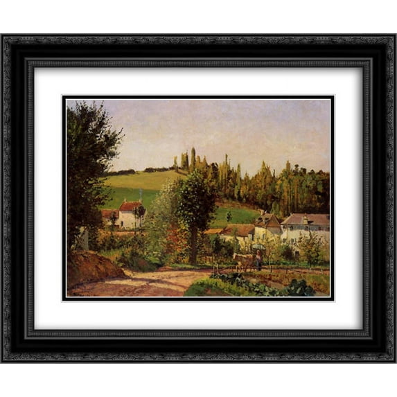 Camille Pissarro 2x Matted 24x20 Black Ornate Framed Art Print 'Path of Hermitage at Pontoise'