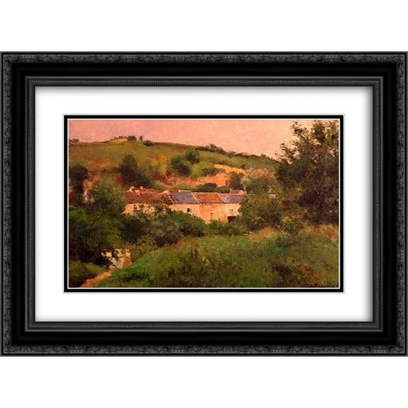 Camille Pissarro 2x Matted 24x20 Black Ornate Framed Art Print 'The Path in the Village'