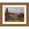 thumbnail image 1 of Camille Pissarro 2x Matted 24x20 Gold Ornate Framed Art Print 'Kitchen Gardens at l'Hermitage, Pontoise', 1 of 2