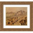 thumbnail image 1 of Camille Pissarro 2x Matted 24x20 Gold Ornate Framed Art Print 'Pont Neuf Fog', 1 of 2