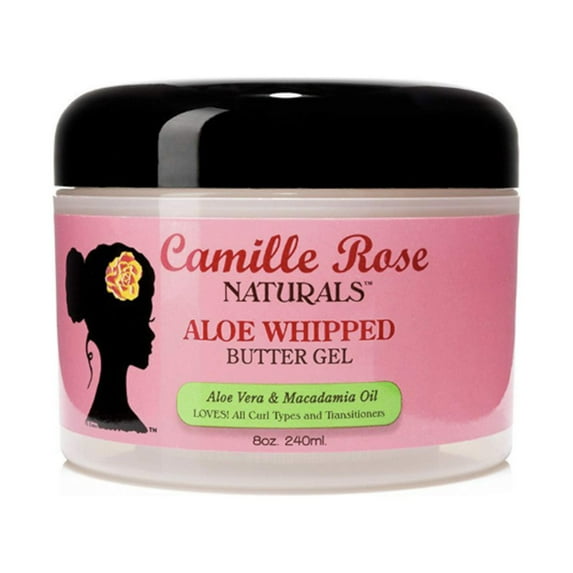 Camille Rose Aloe Whipped Butter Hair Styling Gel, with Aloe Vera and Macadamia Oil for Moisture and Light Hold, for All Hair Types 8 oz C30