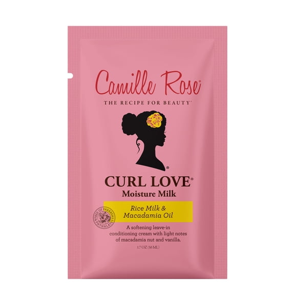 Camille Rose Curl Love Soften & Nourish All Ages Moisture Milk with Rice Milk & Macadamia Oil, 1.7oz Packet