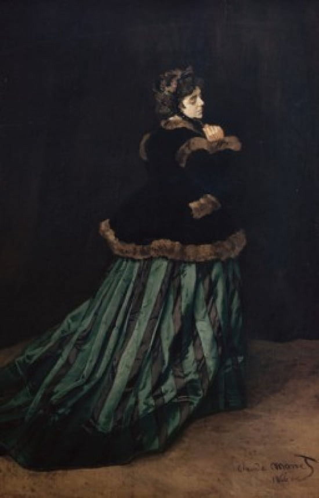Camille-The Woman in Green Claude Monet (1840-1926 French) Kunsthalle Bremen Germany Canvas Art - Claude Monet (24 x 36)