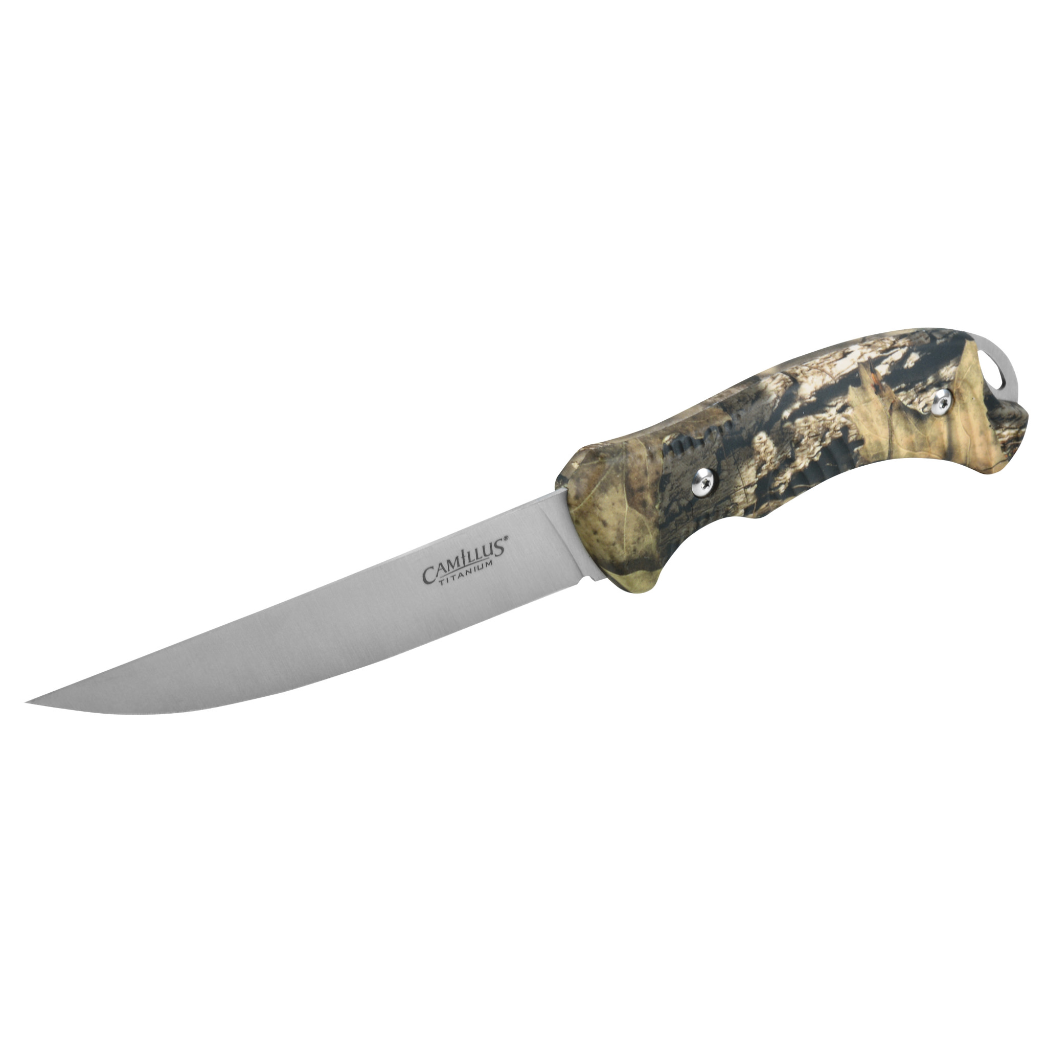 Camillus 10" Boning Knife, 5" Blade, Titanium Bonded, Mossy Oak with Lanyard Hole and Sheath - image 1 of 6