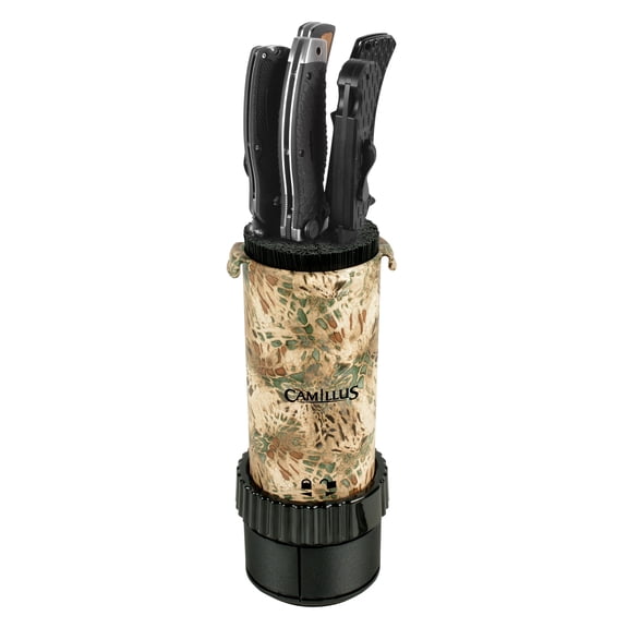 Camillus Capture Tool Containment Organization System, Knife Storage with Net Cover for Vehicle Cup Holder, Camo