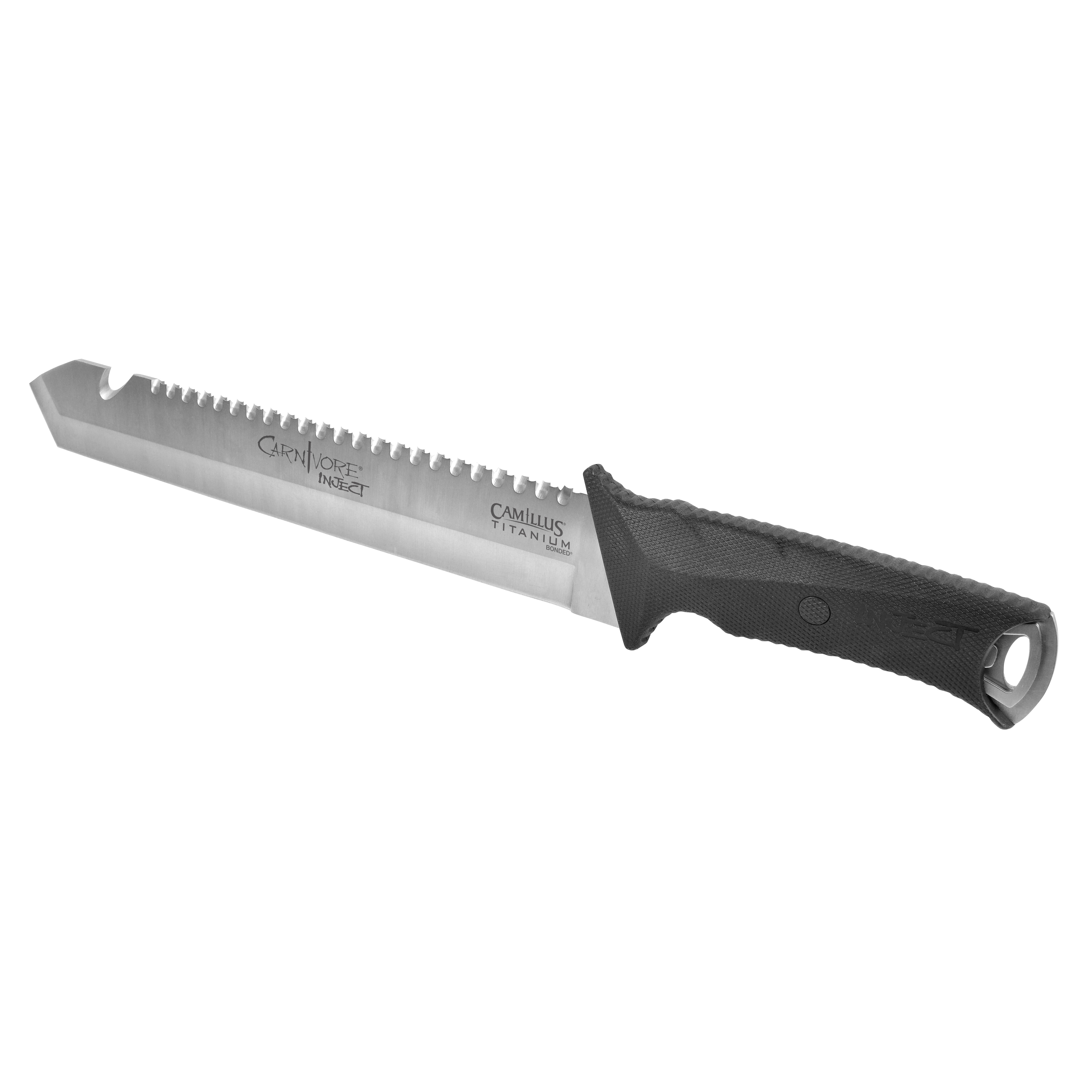 ansøge nødvendighed Portræt Camillus Carnivore Inject 5" Machete with 5" Trimming Knife and Sheath,  Black/Silver - Walmart.com