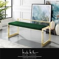 thumbnail image 1 of Posh Living Camilo Velvet and Stainless Steel Base Bench in Green/Gold, 1 of 8