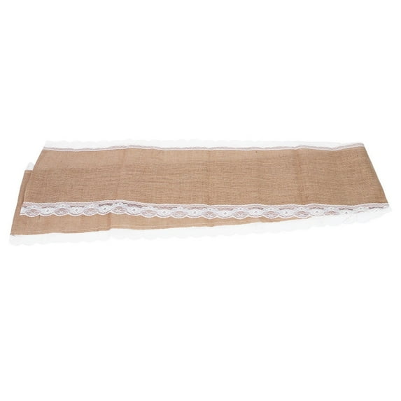 Nikou Mantel Camino de Mesa de Tela de Yute con Borde de Encaje Artesanía Boda Decoración de Mesa para el hogar Gran opción de Regalo