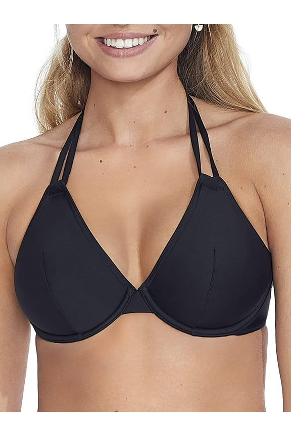 Womens Black Halter Bikini Top Style-S10204-BLK Swimsuit