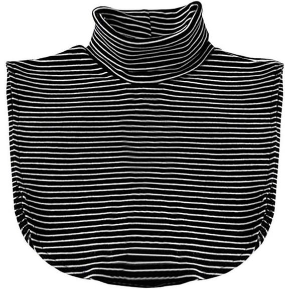 Camiocver Women's Solid Stripe Turtleneck Dickey Collar Wear Outer or in Sweater Hoodie High Neck Mock Collar
