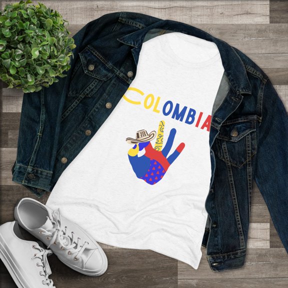 Camisa Colombia Amarillo Azul Rojo Sombrero Volteado
