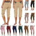 thumbnail image 1 of QATAINLAV Womens Cargo Capris Summer Casual Drawstring Low Waisted Hiking Jogger Pants Lightweight Cotton Capri Pants with Pockets Army Green L, 1 of 7