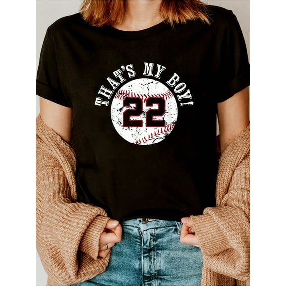 Camiseta 100% algodón única "Ese es mi hijo n.º 22" como regalo para mamá o papá del jugador de béisbol